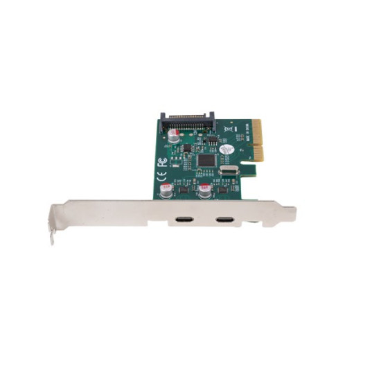 Karta sieciowa PCI EXPRESS X1 -> 2X USB-C 3.2 GEN 2X1 led low profile