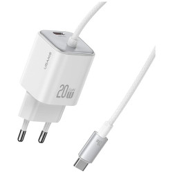 Ładowarka sieciowa JC Series CC261 20W GaN Fast Charger wbudowanykabel USB-C biały 