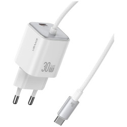 Ładowarka sieciowa JC Series CC264 30W GaN Fast Charge wbudowany kabel USB-C biała 