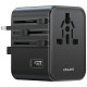 Ładowarka travel adapter 17W CC308 USB-C + USB-A 4w1 US/AU/EU/UK czarna 