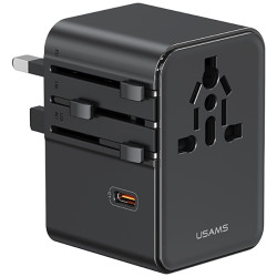 Ładowarka Travel Adapter 70W US/AU/EU/UK 3xUSB-C 4w1 czarny 