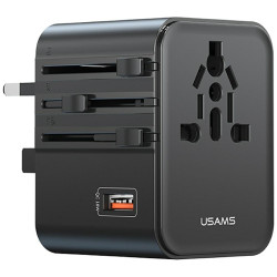 Ładowarka Travel Adapter 25W US/AU/EU/UK 2xUSB-C czarny 4w1 
