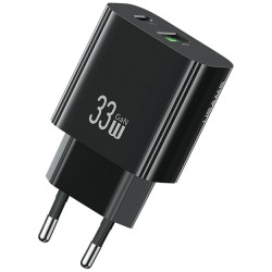 Ładowarka sieciowa T65 33W Fast Charging 1xUSB-C 1xUSB-A czarna 