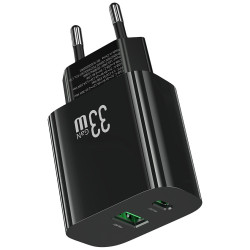 Ładowarka sieciowa T65 33W Fast Charging 1xUSB-C 1xUSB-A czarna 