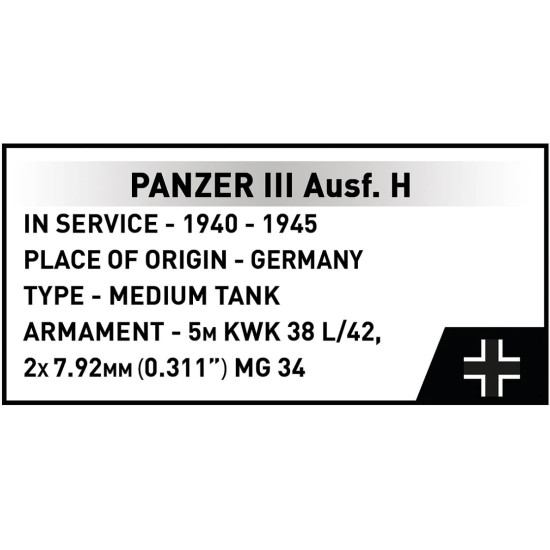 Klocki Panzer III Ausf.H 963 elementy