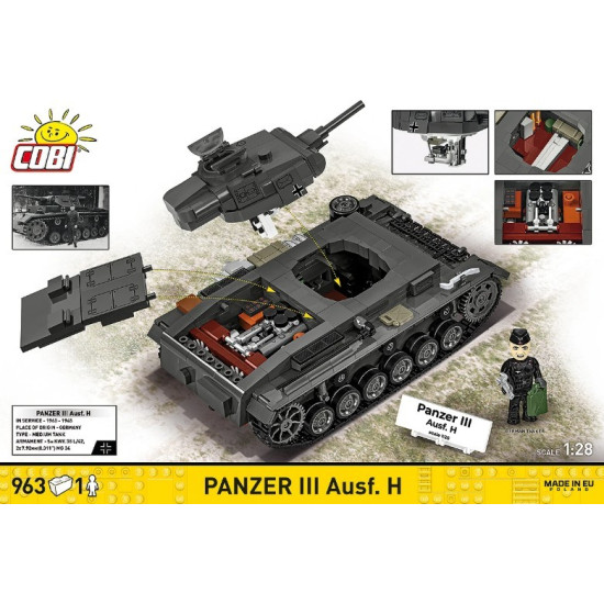 Klocki Panzer III Ausf.H 963 elementy
