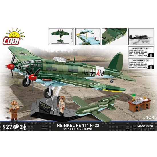 Klocki Heinkel HE 111 H-22 with V1 Flying Bomb 927 elementów