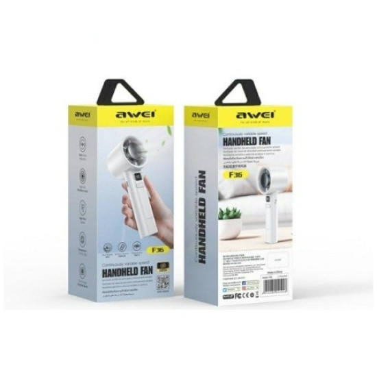 Mini wiatrak wentylator reczny F36 2200mAh biały 