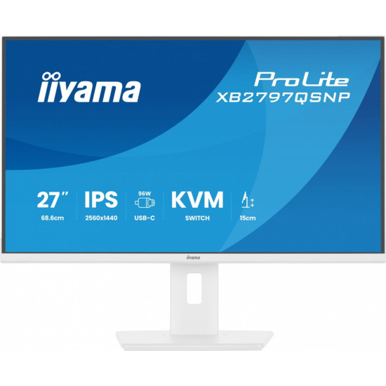 Monitor 27 cali XB2797QSNP-W1 IPS,QHD,USB-c Dock 96W,HDMI, 350cd,1ms, DP, DisplayPort x1 (Daisy Chain MST max. 2560 x1440), USB HUB x4, RJ45