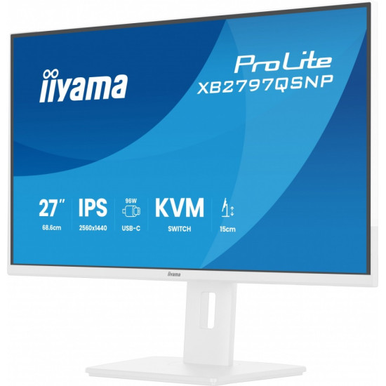 Monitor 27 cali XB2797QSNP-W1 IPS,QHD,USB-c Dock 96W,HDMI, 350cd,1ms, DP, DisplayPort x1 (Daisy Chain MST max. 2560 x1440), USB HUB x4, RJ45