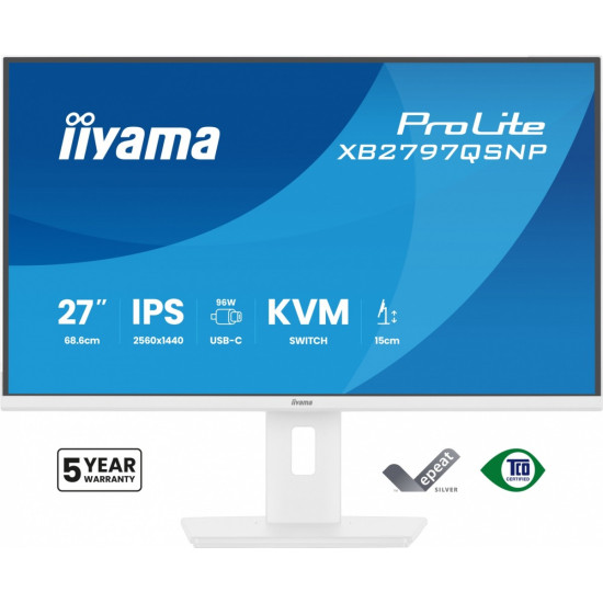Monitor 27 cali XB2797QSNP-W1 IPS,QHD,USB-c Dock 96W,HDMI, 350cd,1ms, DP, DisplayPort x1 (Daisy Chain MST max. 2560 x1440), USB HUB x4, RJ45