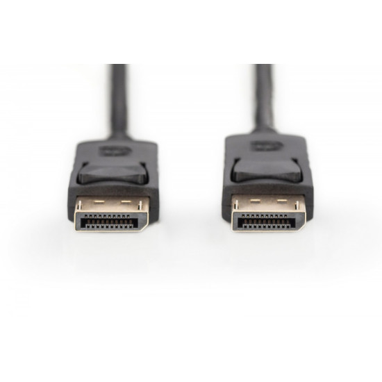 Kabel połączeniowy DisplayPort z zatrzaskami 1080p 60Hz FHD Typ DP/DP M/M czarny 2m