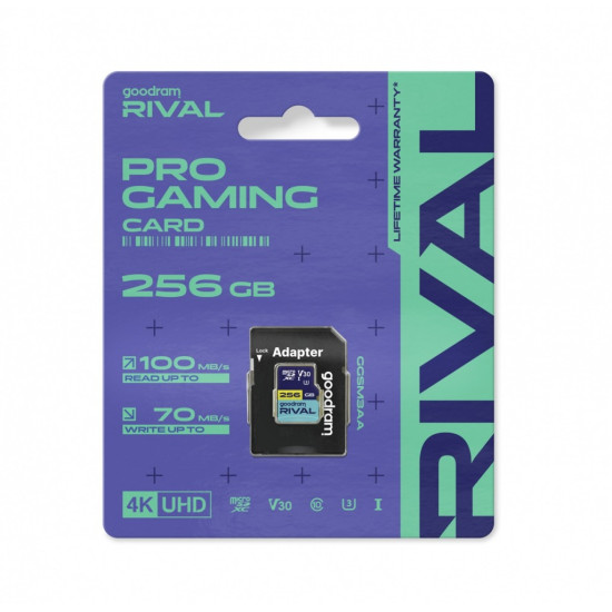 Karta pamięci microSD 256GB Rival UHS-I V30 U3 C10 100/70MBs
