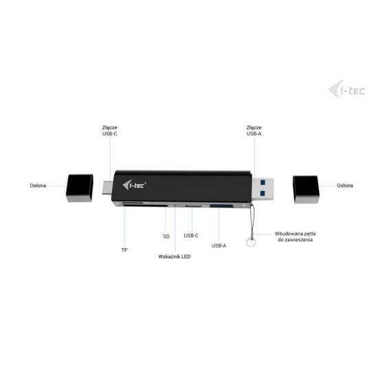 Czytnik kart USB-C/USB-A Dongle SD TF 2xUSB