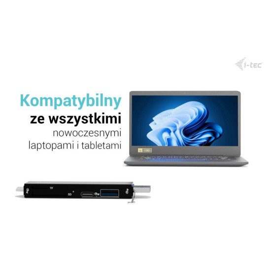 Czytnik kart USB-C/USB-A Dongle SD TF 2xUSB