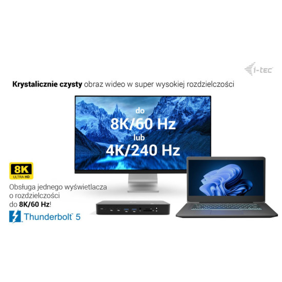 Stacja dokująca Thunderbolt 5 Triple Display Docking Station M.2 slot 6xUSB 2.5 GLAN PD 140W