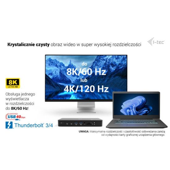 Stacja dokująca Thunderbolt 5 Triple Display Docking Station M.2 slot 6xUSB 2.5 GLAN PD 140W