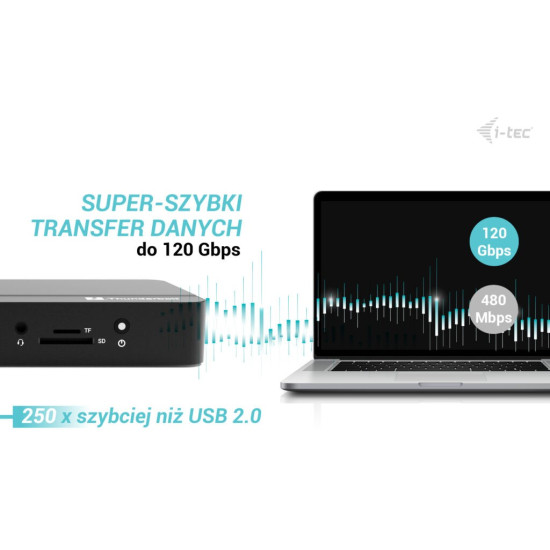 Stacja dokująca Thunderbolt 5 Triple Display Docking Station M.2 slot 6xUSB 2.5 GLAN PD 140W