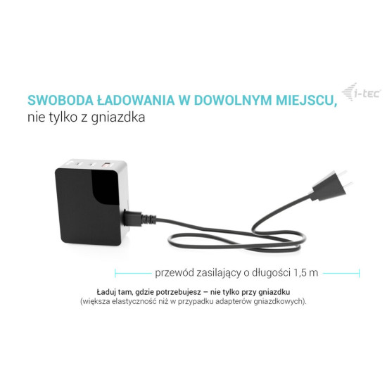 Ładowarka 100W Intelligent Multiport USB Charger 2xUSB-C 1xUSB-A LCD 150 cm