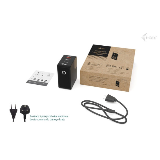Ładowarka 100W Intelligent Multiport USB Charger 2xUSB-C 1xUSB-A LCD 150 cm