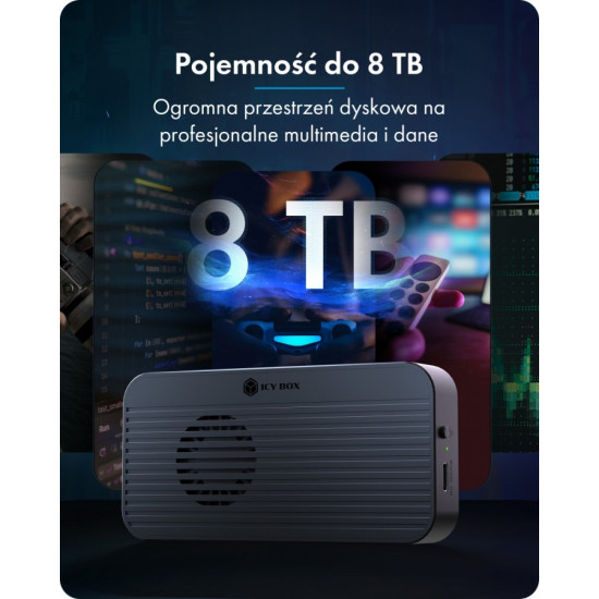 Obudowa z 80 Gbps IB-1980M-80G Thunderbolt 5 M.2 NVMe SSD