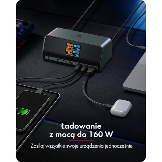 Stacja dokująca IB-DK2300-CH 11w1 USB, HDMI, 100W PD, LAN