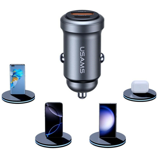 Ładowarka samochodowa 30W USB-A/USB-C CC322 