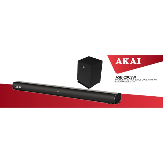 Soundbar ASB-20CSW 2.1 80W 