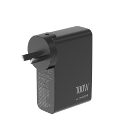 Ładowarka uniwersalna GaN 100W LCD 3xUSB-C 1xUSB-A czarna