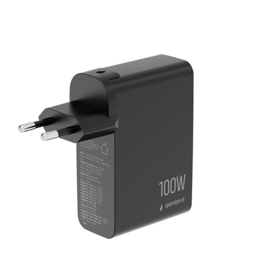 Ładowarka uniwersalna GaN 100W LCD 3xUSB-C 1xUSB-A czarna