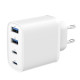 Ładowarka uniwersalna GaN 40W LCD 3xUSB-C 1xUSB-A biała