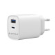 Ładowarka uniwersalna 1xUSB-C/A QC 3.0 PD 45W biała