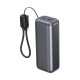 PowerBank LCD 10000mAh QC3.0 20W szary