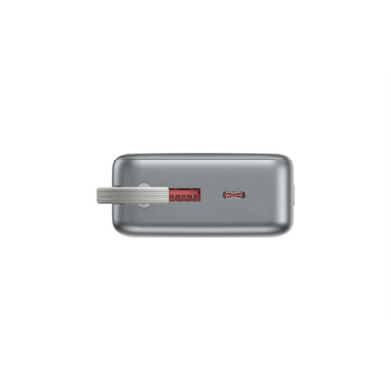 PowerBank 20000mAh zintegrowane kable QC3.0 18W PD 65W LCD czarny