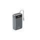 PowerBank 20000mAh zintegrowane kable QC3.0 18W PD 65W LCD czarny