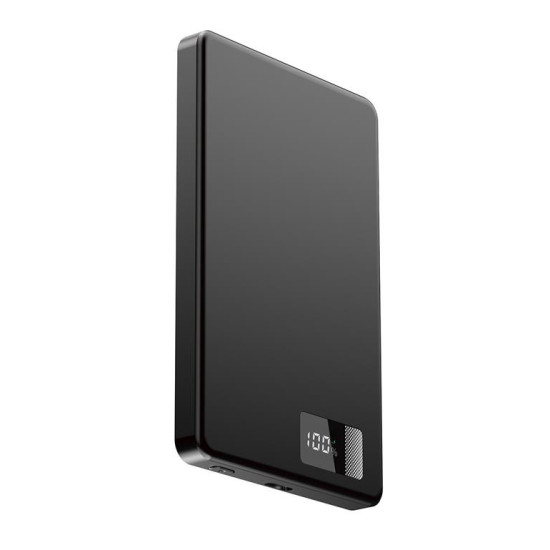 PowerBank bezprzewodowy, magnetyczny, LCD 5000mAh 15W czarny