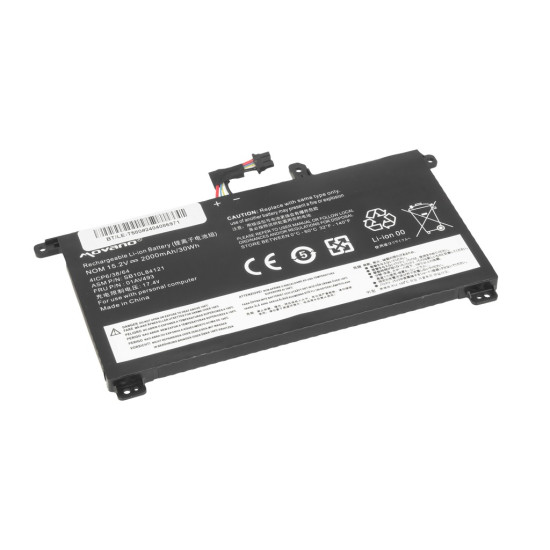 Bateria 01AV493 do Lenovo ThinkPad T570 T580 P51S - 2000 mAh (30 Wh)