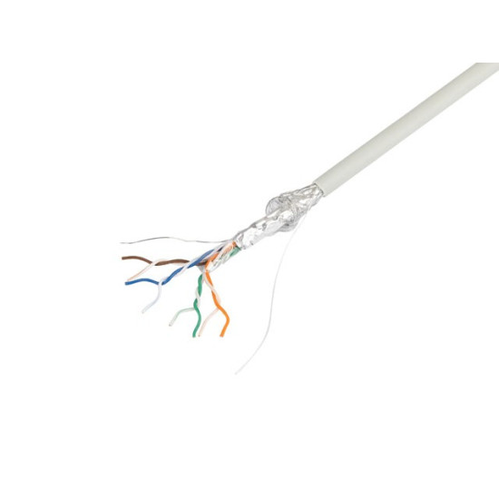 Kabel LAN SFTP kat.5e 305m drut CU LSZH CRP+FLUKE PASSED szary