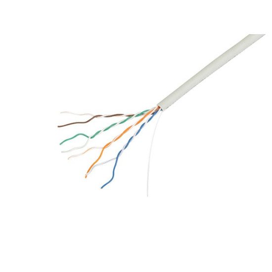 Kabel LAN UTP kat.5e 305m drut CU LSZH CPR+FLUKE PASSED szary