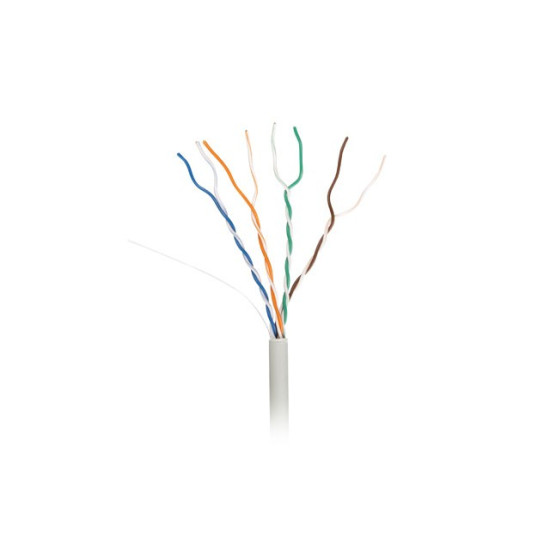 Kabel LAN UTP kat.5e 305m drut CU LSZH CPR+FLUKE PASSED szary