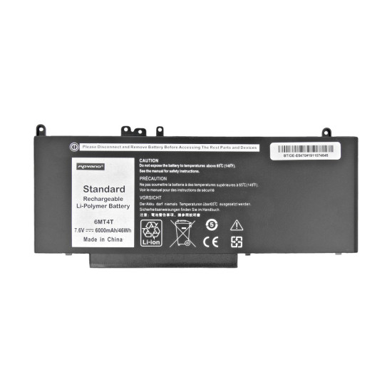 Bateria 6MT4T 7V69Y K3JK9 do Dell E5470 E5570 7.6v - 6000 mAh (46 Wh)