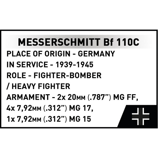 Klocki Messerschmitt BF 110C 578 klocków