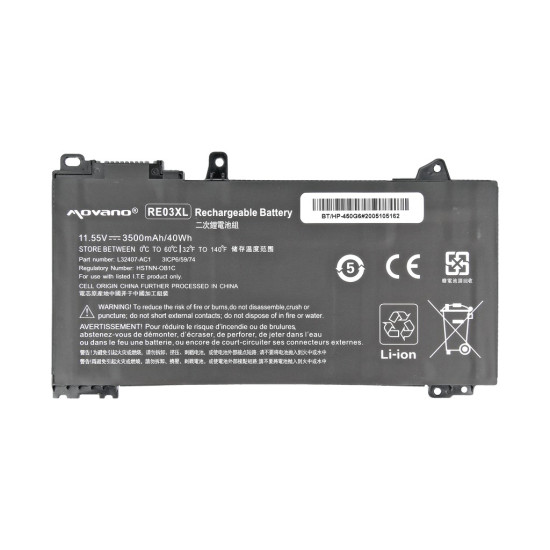 Bateria RE03XL do HP 430 440 450 G6 430 440 450 G7 - 3500 mAh (40 Wh)