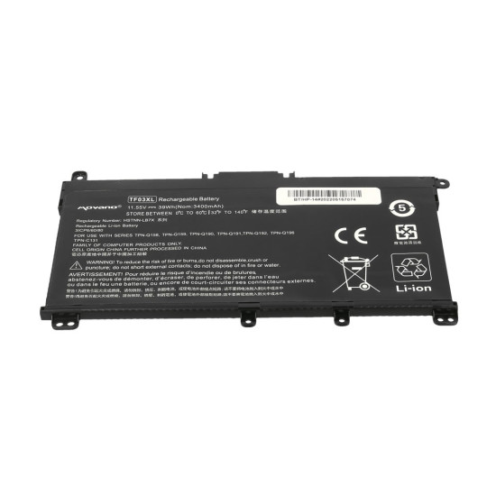 Bateria TF03XL do HP Pavilion 14-BF 14-BP 15-CD - 3400 mAh (39 Wh)