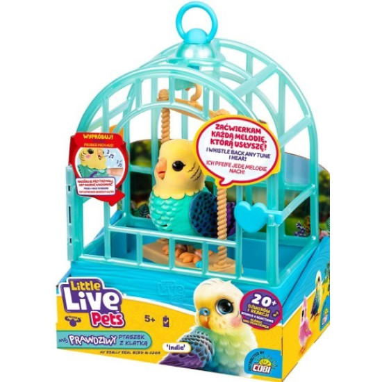 Figurka interaktywna Little Live Pets - Mój prawdziwy ptaszek błękitno-żółty