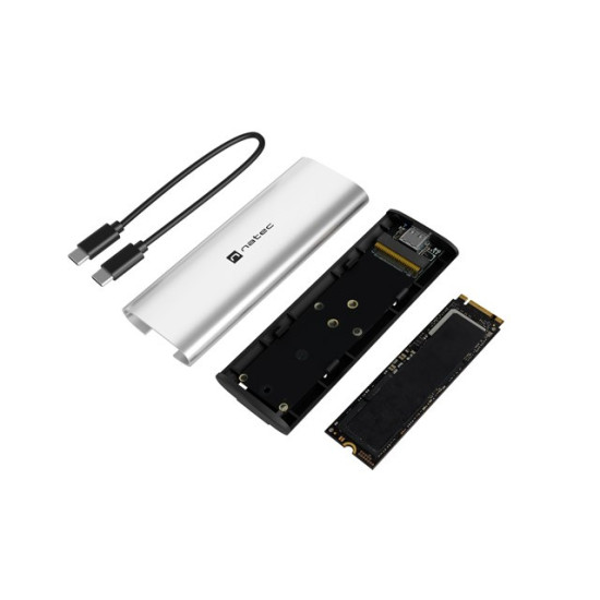 Obudowa SSD zewnętrzna RHINO M.2 NVME USB-C 3.2 arctic silver 