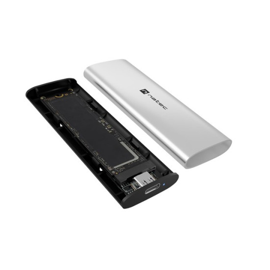 Obudowa SSD zewnętrzna RHINO M.2 NVME USB-C 3.2 arctic silver 