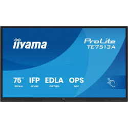 Monitor 75 cali TE7513A-B3AG INFRARED, 40pkt, IPS, 4K, 500cd, 1200:1, WiFi, USB, ANDROID 14, Google EDLA, 2x20W, uchwyt ścienny