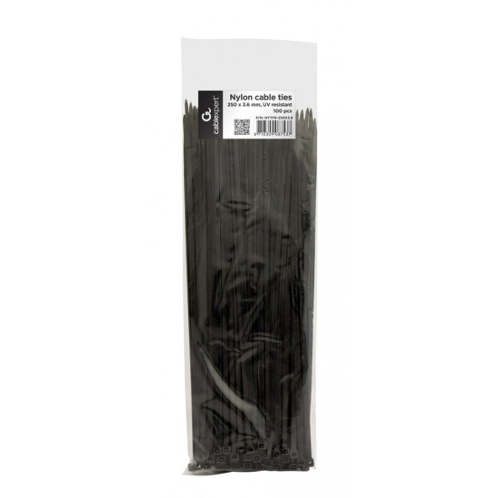 Opaska zaciskowa nylon 25cm/3.6mm (100szt) czarna 
