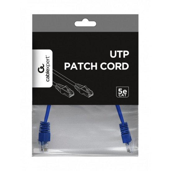 Patch cord kat.5e osłonka zalewana 0.25M niebieski 